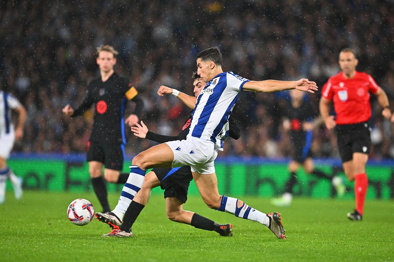 La Real Sociedad derrot 1-0 al Barfcelona en la primera vuelta.