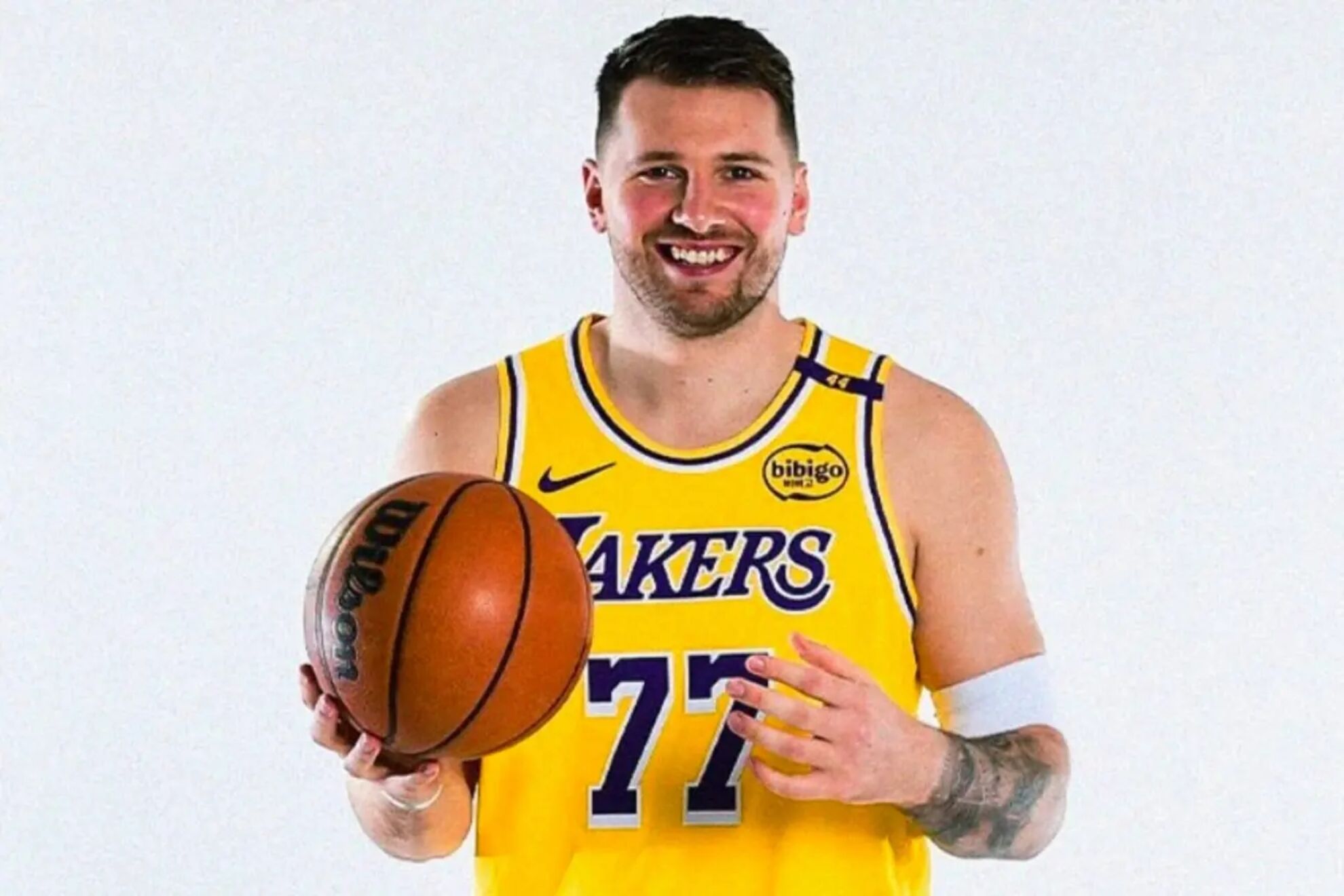 Luka Doncic, el da de su presentacin con los Lakers