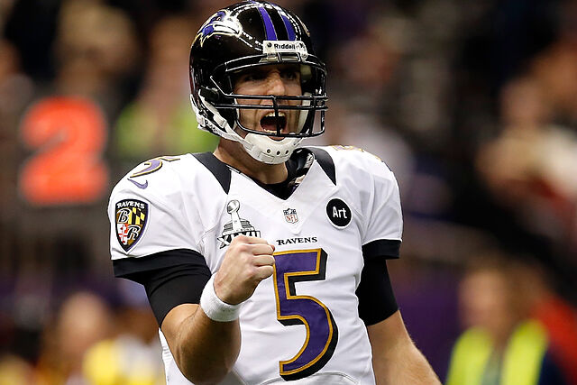 Joe Flacco en su poca con los Baltimore Ravens