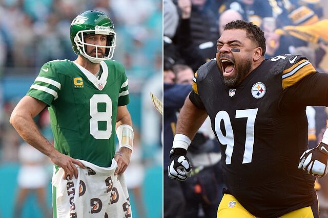 Aaron Rodgers y Cameron Heyward.