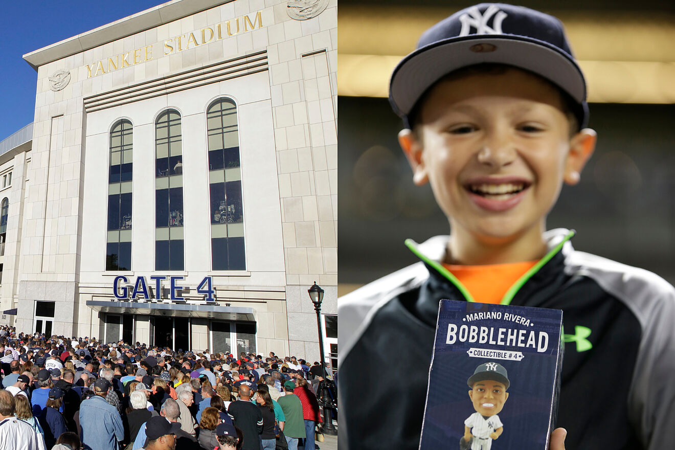 Los aficionados se vuelven locos en el Bobblehead Day en Yankee...